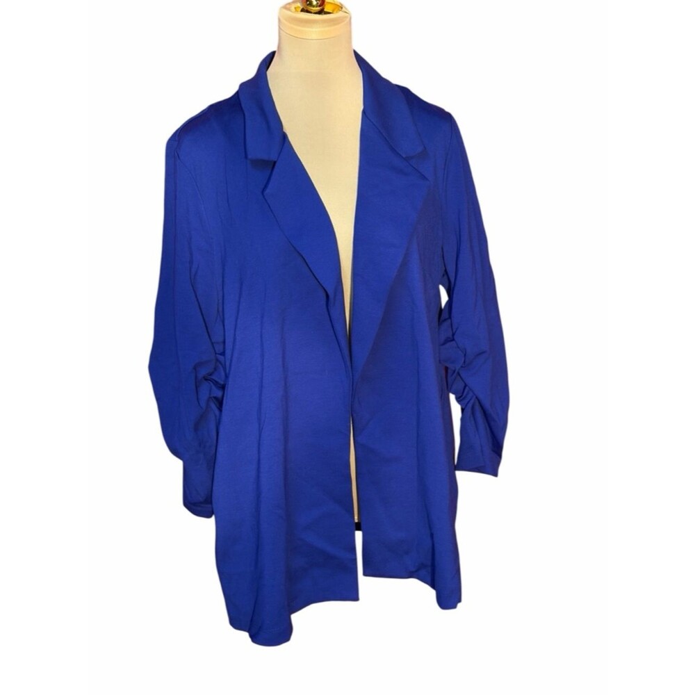 Dear Scarlett Royal Blue Open Front Blazer Jacket XL - Picture 2 of 6